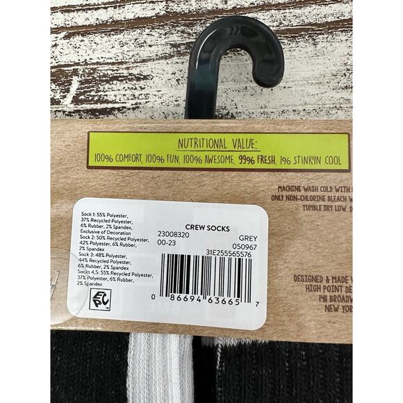 Mens Crew Socks 5 Pack Fire Checkered Themed Size 6 To 12 Novelty Gift - Picture 6 of 6